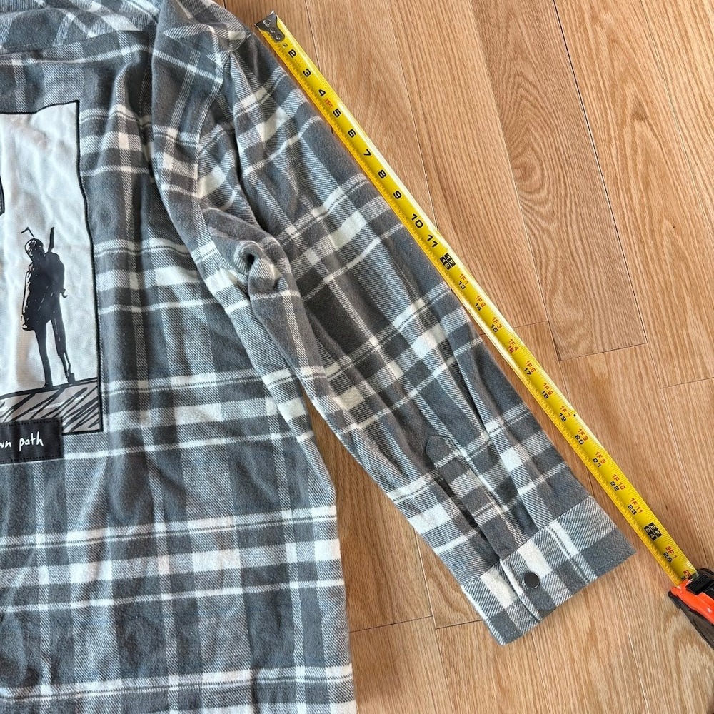 Star Wars Concept Series Jacket Men XXL Gray Plaid Flannel Mandalorian Shacket - Picture 8 of 12